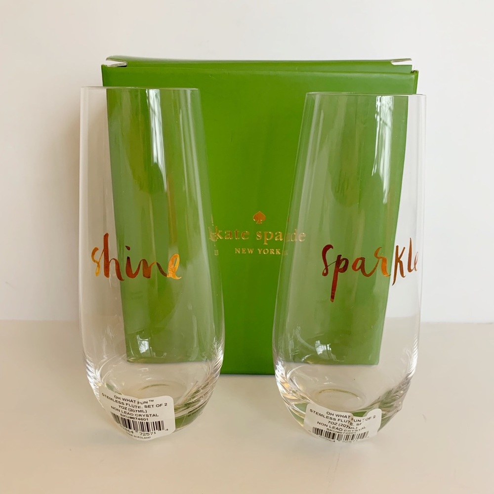 Kate Spade Oh What Fun Set of 2 Stemless Flutes